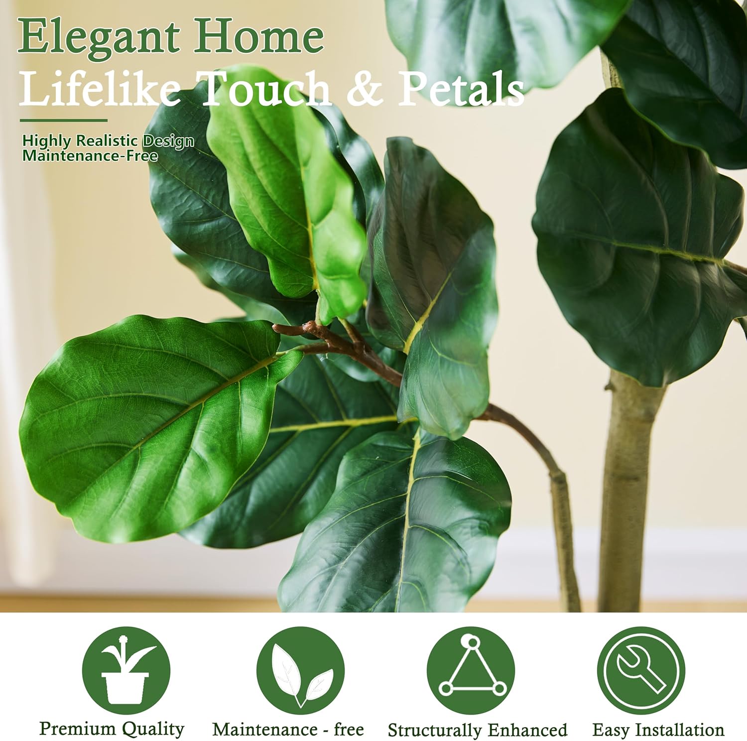 135cm Artificial Fiddle Leaf F - Ficus Lyrata Tree review and price