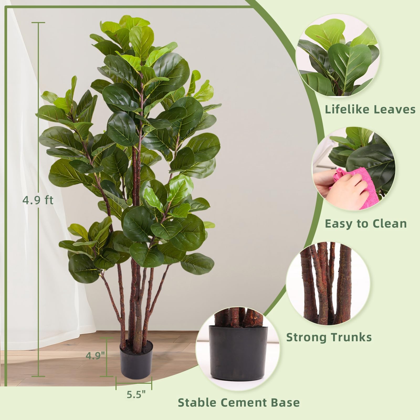 Fiddle Leaf Fig Tree Artificia - Ficus Lyrata Tree review and price
