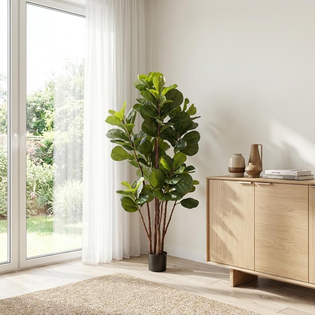 Fiddle Leaf Fig Tree Artificia - Ficus Lyrata Tree review and price