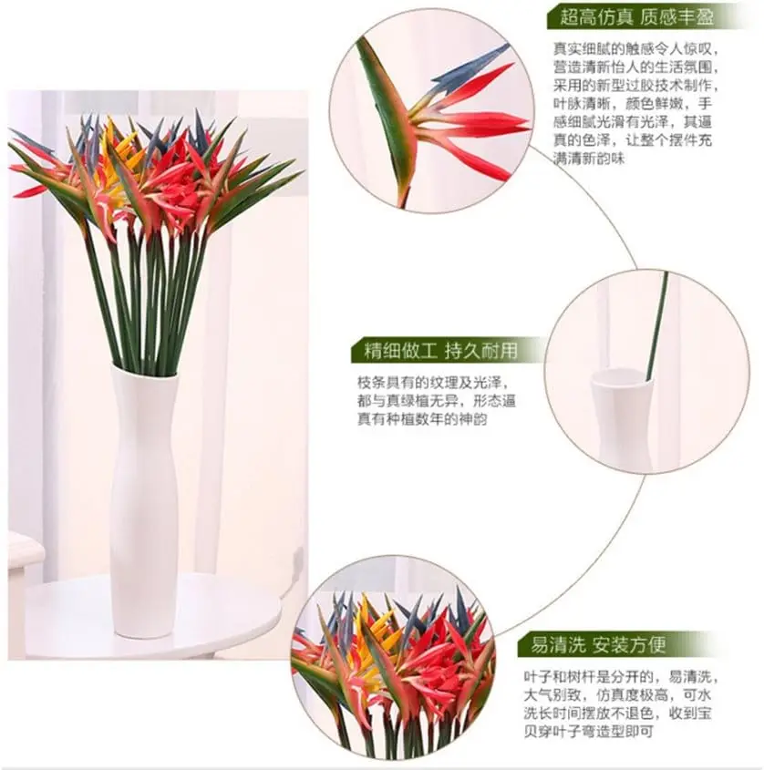 8PCS Artificial Flowers Streli - Bird Paradise Strelitzia review and price