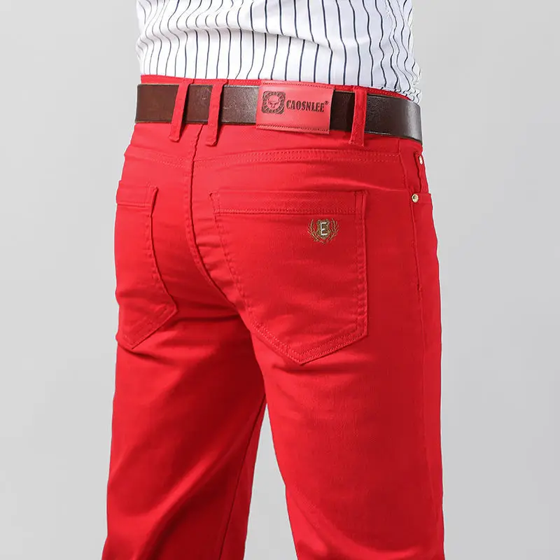 5 Colors Men's Colorful Denim  - Aglaonema Red review and price